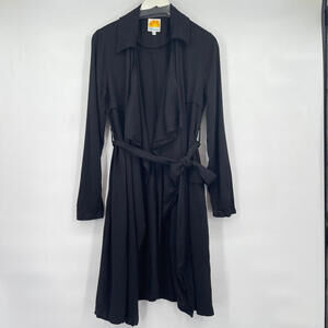 Women's C&C California Belted Drape Collar Black Jacket Small